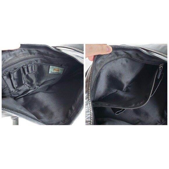 Osgoode Marley Slouchy Messenger Bag Leather Crossbody Black Timeless Minimalist - Picture 9 of 12